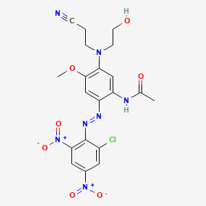 molecular formula C20H20ClN7O7 B11946550 Acetamide, N-[2-[(2-chloro-4,6-dinitrophenyl)azo]-5-[(2-cyanoethyl)(2-hydroxyethyl)amino]-4-methoxyphenyl]- CAS No. 76335-43-8