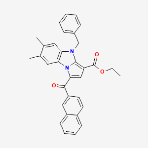 molecular formula C33H28N2O3 B11946582 ethyl 4-benzyl-6,7-dimethyl-1-(2-naphthoyl)-4H-pyrrolo[1,2-a]benzimidazole-3-carboxylate CAS No. 853334-00-6
