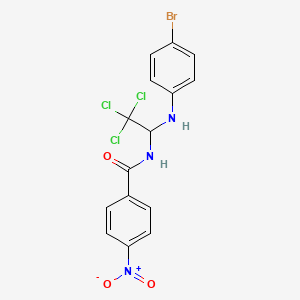 molecular formula C15H11BrCl3N3O3 B11946629 N-[1-(4-bromoanilino)-2,2,2-trichloroethyl]-4-nitrobenzamide 