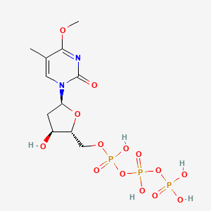 molecular formula C11H19N2O14P3 B1194674 [hydroxy-[[(2R,3S,5S)-3-hydroxy-5-(4-methoxy-5-methyl-2-oxopyrimidin-1-yl)oxolan-2-yl]methoxy]phosphoryl] phosphono hydrogen phosphate CAS No. 83133-66-8