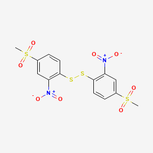 molecular formula C14H12N2O8S4 B11946858 4-Methylsulfonyl-2-nitrophenyl disulfide CAS No. 7038-49-5