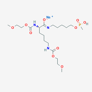 B1194691 Sodium 2,6-bis{[hydroxy(2-methoxyethoxy)methylidene]amino}-N-(5-{[hydroxy(methyl)phosphoryl]oxy}pentyl)hexanimidate CAS No. 222716-86-1