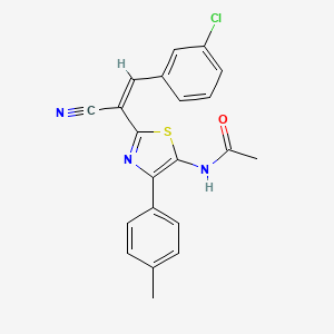 molecular formula C21H16ClN3OS B11946995 N-{2-[(Z)-2-(3-Chloro-phenyl)-1-cyano-vinyl]-4-p-tolyl-thiazol-5-yl}-acetamide 