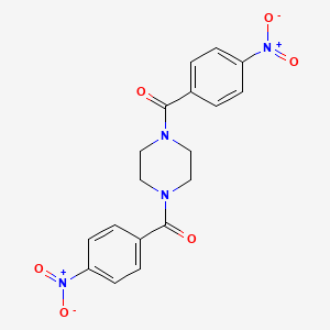 molecular formula C18H16N4O6 B11947311 Piperazine, 1,4-bis(4-nitrobenzoyl)- CAS No. 93065-62-4