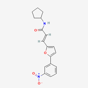 molecular formula C18H18N2O4 B11947372 N-Cyclopentyl-3-(5-(3-nitrophenyl)furan-2-yl)acrylamide CAS No. 853351-41-4