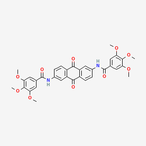 molecular formula C34H30N2O10 B11947433 N-(9,10-Dioxo-6-((3,4,5-trimethoxybenzoyl)amino)-9,10-dihydro-2-anthracenyl)-3,4,5-trimethoxybenzamide CAS No. 882864-38-2
