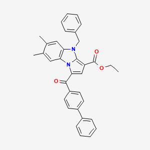molecular formula C35H30N2O3 B11947474 ethyl 4-benzyl-1-([1,1'-biphenyl]-4-ylcarbonyl)-6,7-dimethyl-4H-pyrrolo[1,2-a]benzimidazole-3-carboxylate CAS No. 853318-01-1