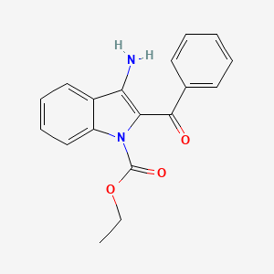 molecular formula C18H16N2O3 B11947509 Ethyl 3-amino-2-benzoyl-1H-indole-1-carboxylate 