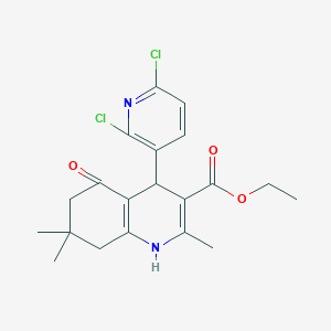 molecular formula C20H22Cl2N2O3 B11947631 Ethyl 4-(2,6-dichloropyridin-3-yl)-2,7,7-trimethyl-5-oxo-1,4,5,6,7,8-hexahydroquinoline-3-carboxylate CAS No. 853333-06-9
