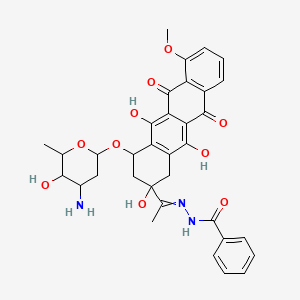 N-[1-[4-(4-amino-5-hydroxy-6-methyloxan-2-yl)oxy-2,5,12-trihydroxy-7-methoxy-6,11-dioxo-3,4-dihydro-1H-tetracen-2-yl]ethylideneamino]benzamide
