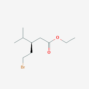 molecular formula C10H19BrO2 B11947665 Pentanoic acid, 3-(2-bromoethyl)-4-methyl-, ethyl ester, (S)- CAS No. 61898-60-0