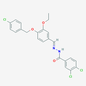 molecular formula C23H19Cl3N2O3 B11947693 3,4-Dichloro-N'-(4-((4-chlorobenzyl)oxy)-3-ethoxybenzylidene)benzohydrazide CAS No. 396664-75-8