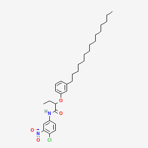 molecular formula C31H45ClN2O4 B11947713 Butanamide, N-(4-chloro-3-nitrophenyl)-2-(3-pentadecylphenoxy)- CAS No. 63133-97-1