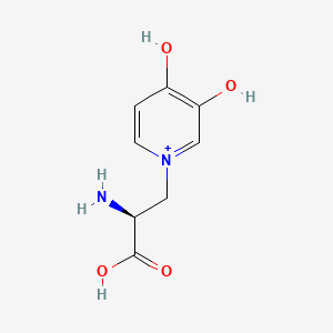 molecular formula C8H11N2O4+ B1194772 (2S)-2-amino-3-(3,4-dihydroxypyridin-1-ium-1-yl)propanoic acid 