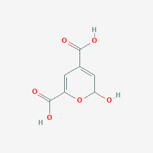 molecular formula C7H6O6 B1194773 2-羟基-2H-吡喃-4,6-二羧酸 