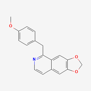 molecular formula C18H15NO3 B1194796 1-(4-Methoxybenzyl)-6,7-methylenedioxyisoquinoline CAS No. 55857-56-2