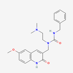 1-[2-(dimethylamino)ethyl]-1-[(6-methoxy-2-oxo-1H-quinolin-3-yl)methyl]-3-(phenylmethyl)urea