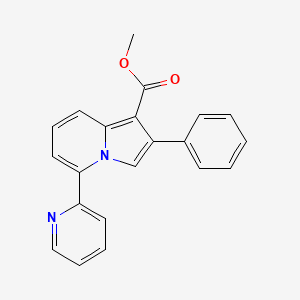 molecular formula C21H16N2O2 B11948031 Methyl 2-phenyl-5-(2-pyridinyl)-1-indolizinecarboxylate CAS No. 853334-05-1