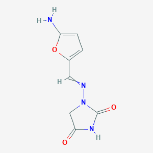 molecular formula C8H8N4O3 B1194815 1-[(5-Aminofuran-2-yl)methylideneamino]imidazolidine-2,4-dione 