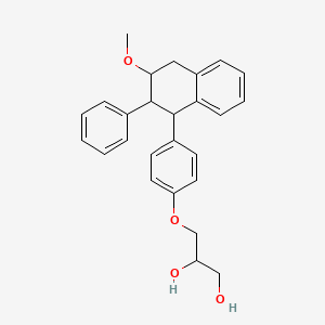 molecular formula C26H28O4 B1194820 3-[4-(3-Methoxy-2-phenyl-1,2,3,4-tetrahydronaphthalen-1-yl)phenoxy]propane-1,2-diol CAS No. 36840-93-4