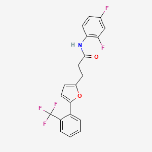 molecular formula C20H14F5NO2 B11948251 N-(2,4-difluorophenyl)-3-[5-[2-(trifluoromethyl)phenyl]-2-furyl]propanamide CAS No. 853333-18-3