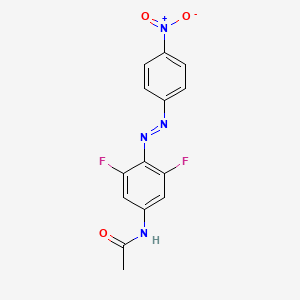 molecular formula C14H10F2N4O3 B11948276 n-{3,5-Difluoro-4-[(e)-(4-nitrophenyl)diazenyl]phenyl}acetamide CAS No. 3743-87-1