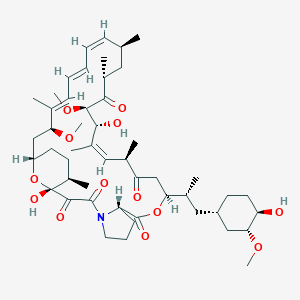 B119483 (1R,8S,11S,14R,15Z,17R,18R,20R,22S,23Z,25E,27E,29S,31S,34R)-1,17-dihydroxy-11-[(2R)-1-[(1S,3R,4R)-4-hydroxy-3-methoxycyclohexyl]propan-2-yl]-18,29-dimethoxy-14,16,20,22,28,34-hexamethyl-10,35-dioxa-4-azatricyclo[29.3.1.04,8]pentatriaconta-15,23,25,27-tetraene-2,3,9,13,19-pentone CAS No. 156223-31-3