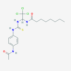 molecular formula C19H27Cl3N4O2S B11948316 N-[1-({[4-(acetylamino)anilino]carbothioyl}amino)-2,2,2-trichloroethyl]octanamide 