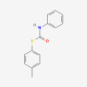 molecular formula C14H13NOS B11948459 Carbamothioic acid, phenyl-, S-(4-methylphenyl) ester CAS No. 66018-75-5