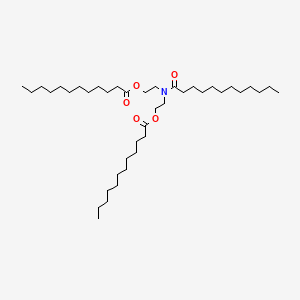 molecular formula C40H77NO5 B11948493 Dodecanoic acid, 1,1'-(((1-oxododecyl)imino)di-2,1-ethanediyl) ester CAS No. 2512-14-3