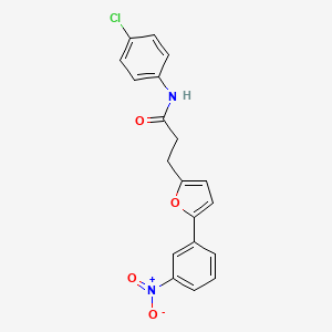 molecular formula C19H15ClN2O4 B11948653 N-(4-Chlorophenyl)-3-(5-(3-nitrophenyl)furan-2-yl)propanamide CAS No. 853329-30-3