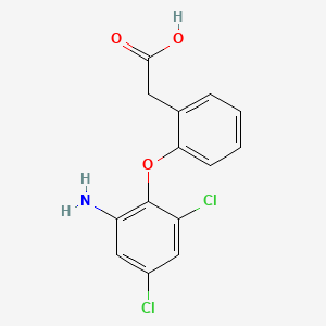 molecular formula C14H11Cl2NO3 B1194873 2-(6-Amino-2,4-dichlorophenoxy)phenylacetic acid CAS No. 93565-99-2