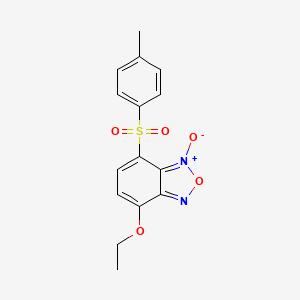 molecular formula C15H14N2O5S B1194879 7-Ethoxy-4-(4-methylphenyl)sulfonyl-3-oxido-2,1,3-benzoxadiazol-3-ium 
