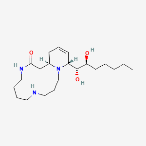 molecular formula C21H39N3O3 B1194884 (13R,17R)-17-[(1R,2S)-1,2-dihydroxyheptyl]-1,5,10-triazabicyclo[11.4.0]heptadec-15-en-11-one CAS No. 57682-64-1