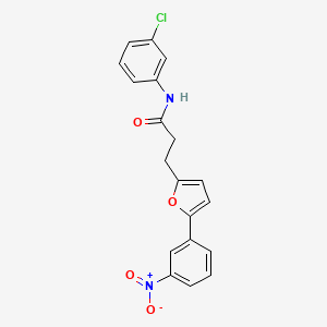 molecular formula C19H15ClN2O4 B11948857 N-(3-Chlorophenyl)-3-(5-(3-nitrophenyl)furan-2-yl)propanamide CAS No. 853330-07-1