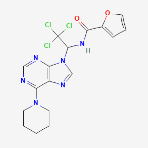 molecular formula C17H17Cl3N6O2 B11948917 N-{2,2,2-trichloro-1-[6-(piperidin-1-yl)-9H-purin-9-yl]ethyl}furan-2-carboxamide 