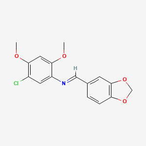 molecular formula C16H14ClNO4 B11948929 n-[(e)-1,3-Benzodioxol-5-ylmethylidene]-5-chloro-2,4-dimethoxyaniline CAS No. 40804-90-8