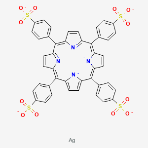 molecular formula C44H24AgN4O12S4-6 B1194900 Silver;4-[10,15,20-tris(4-sulfonatophenyl)porphyrin-22,23-diid-5-yl]benzenesulfonate CAS No. 31006-50-5