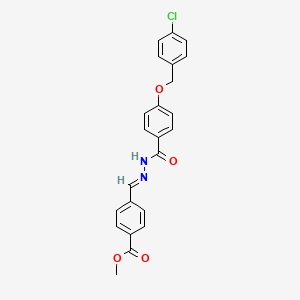 molecular formula C23H19ClN2O4 B11949132 methyl 4-[(E)-({4-[(4-chlorobenzyl)oxy]benzoyl}hydrazono)methyl]benzoate 