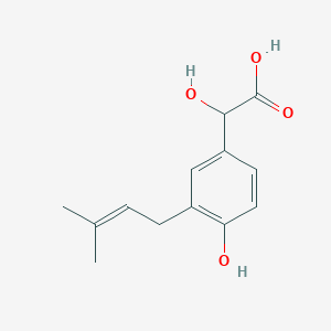 molecular formula C13H16O4 B1194929 3-Dimethylallyl-4-hydroxymandelic acid 