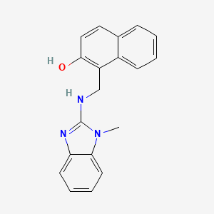 molecular formula C19H17N3O B1194930 1-[[(1-Methyl-2-benzimidazolyl)amino]methyl]-2-naphthalenol 