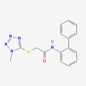 molecular formula C16H15N5OS B1194934 2-[(1-methyl-5-tetrazolyl)thio]-N-(2-phenylphenyl)acetamide 