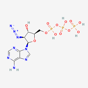 B1194943 [[(2R,3S,4S,5R)-5-(6-aminopurin-9-yl)-4-azido-3-hydroxyoxolan-2-yl]methoxy-hydroxyphosphoryl] phosphono hydrogen phosphate CAS No. 81542-87-2