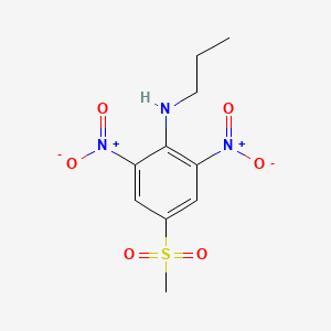 molecular formula C10H13N3O6S B11949480 Benzenamine, 4-(methylsulfonyl)-2,6-dinitro-N-propyl- CAS No. 67810-34-8