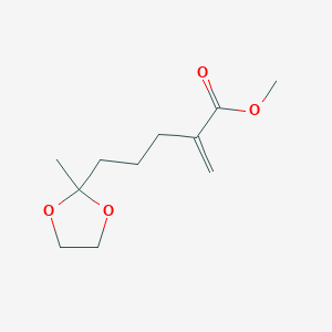 molecular formula C11H18O4 B11949499 Methyl 5-(2-methyl-1,3-dioxolan-2-yl)-2-methylenepentanoate CAS No. 61570-24-9