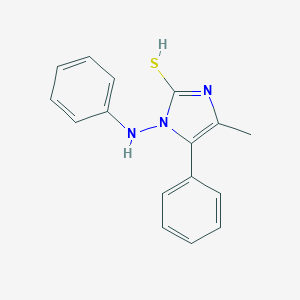 molecular formula C16H15N3S B119495 1-Anilino-4-methyl-5-phenylimidazole-2-thiol CAS No. 150093-92-8