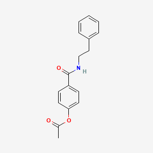 molecular formula C17H17NO3 B1194972 Acetic acid [4-[oxo-(2-phenylethylamino)methyl]phenyl] ester 