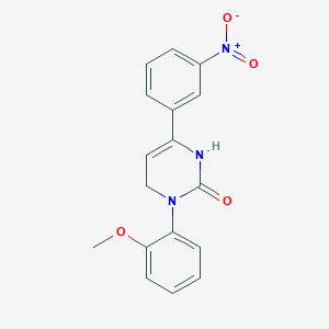 molecular formula C17H15N3O4 B1194979 3-(2-Methoxyphenyl)-6-(3-nitrophenyl)-1,4-dihydropyrimidin-2-one 