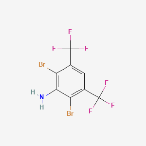 molecular formula C8H3Br2F6N B11949820 2,6-Dibromo-3,5-bis(trifluoromethyl)aniline CAS No. 133861-33-3