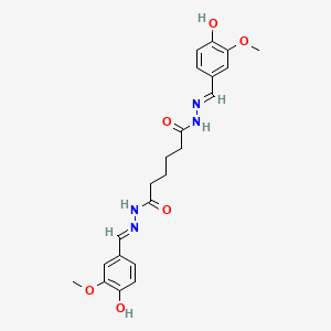 molecular formula C22H26N4O6 B11949965 N'~1~,N'~6~-bis[(E)-(4-hydroxy-3-methoxyphenyl)methylidene]hexanedihydrazide 